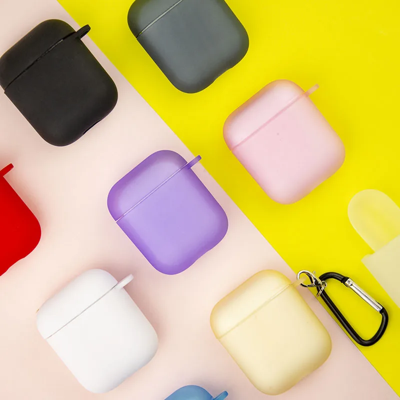 

for Airpod Pro 3 Case Key Chain Matte Translucent Candy Color Clear Frosted TPU Silicone Cover for Airpods Case Frosted