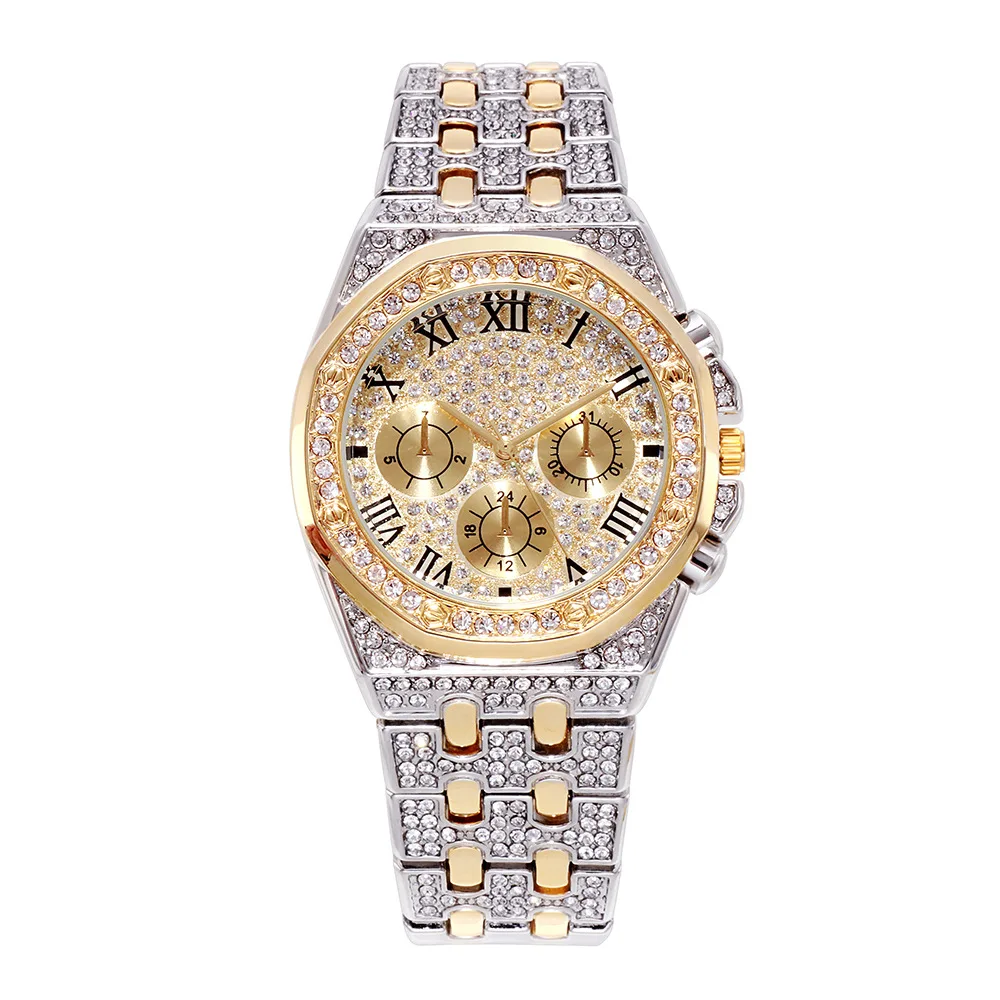 

2020 Mens Wholesale Fashion Trendy Luxury Stainless Steel Bling Wrist Watch For Women
