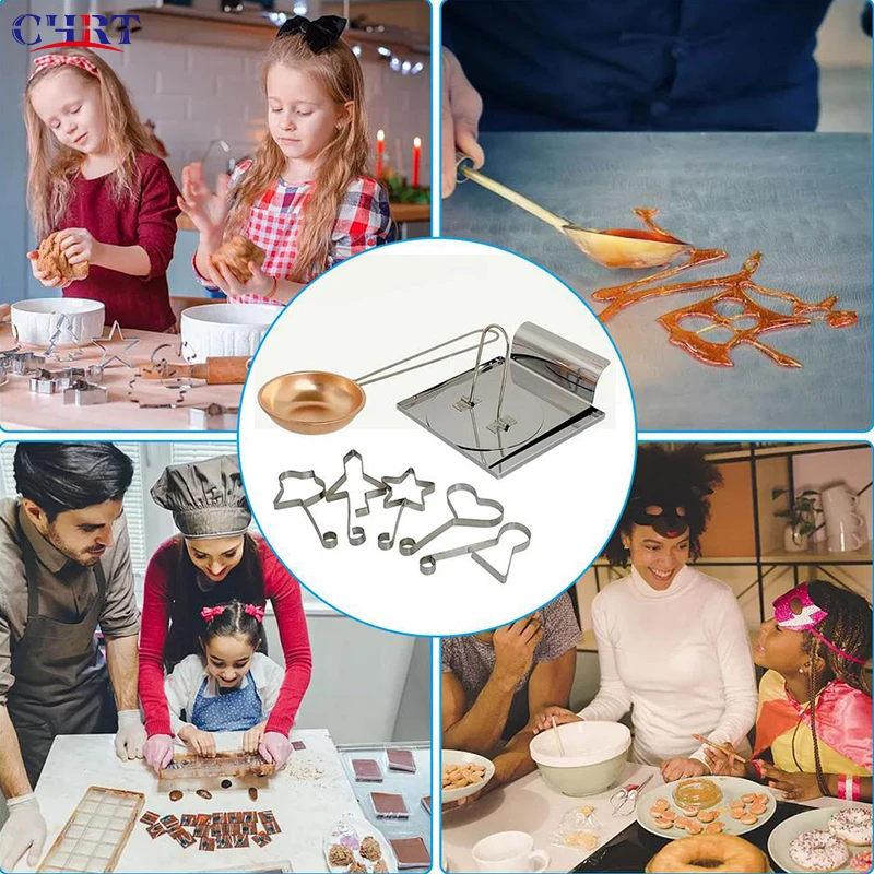 

CHRT Dalgona Kit Korean Tv Series Sugar Candy Biscuit Mold Making Tools Set Cookie Mold Squid Dalgona Kit