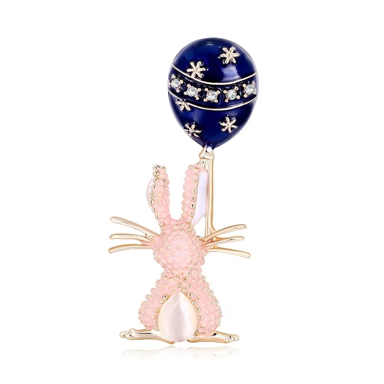 

Cute and Stylish Cartoon Pink Bunny Balloon Female Ornament Brooch, Picture shows