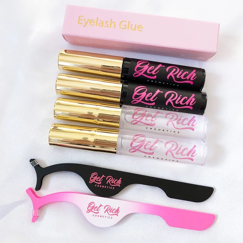 

Custom logo brand rose golden eyelashes applicator eyelash tweezers, 16 colors optional