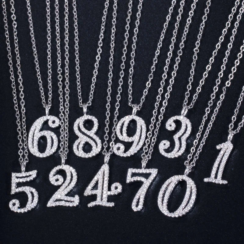 Figure number pendant copper jewelry statement custom necklace for women