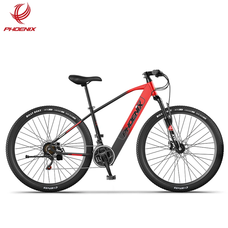 

Phoenix Red 36V 19.2AH electric mountain bike 29" 21speed LCD display strong electric bicycle