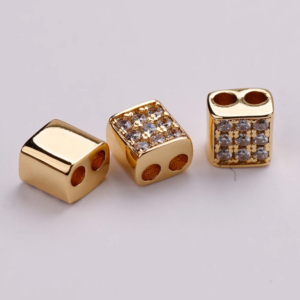 

Square double-hole bead spacer copper fittings 5mm new copper fittings
