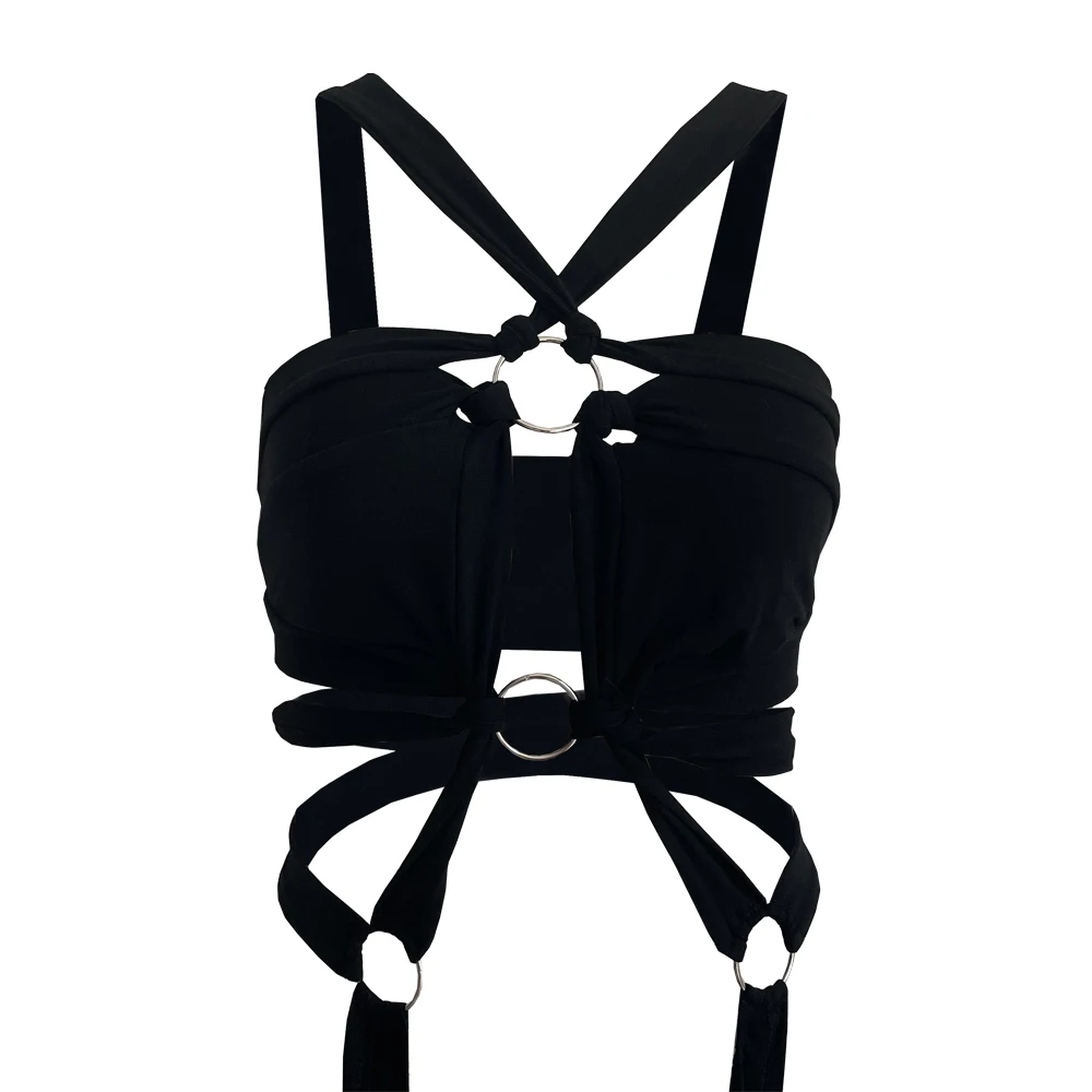 

068 Wholesale Summer Vest Crop Top For Women Clubwear Vest Girls Casual Cotton strap Sleeveless Top Ladies T-shirt, Picture color