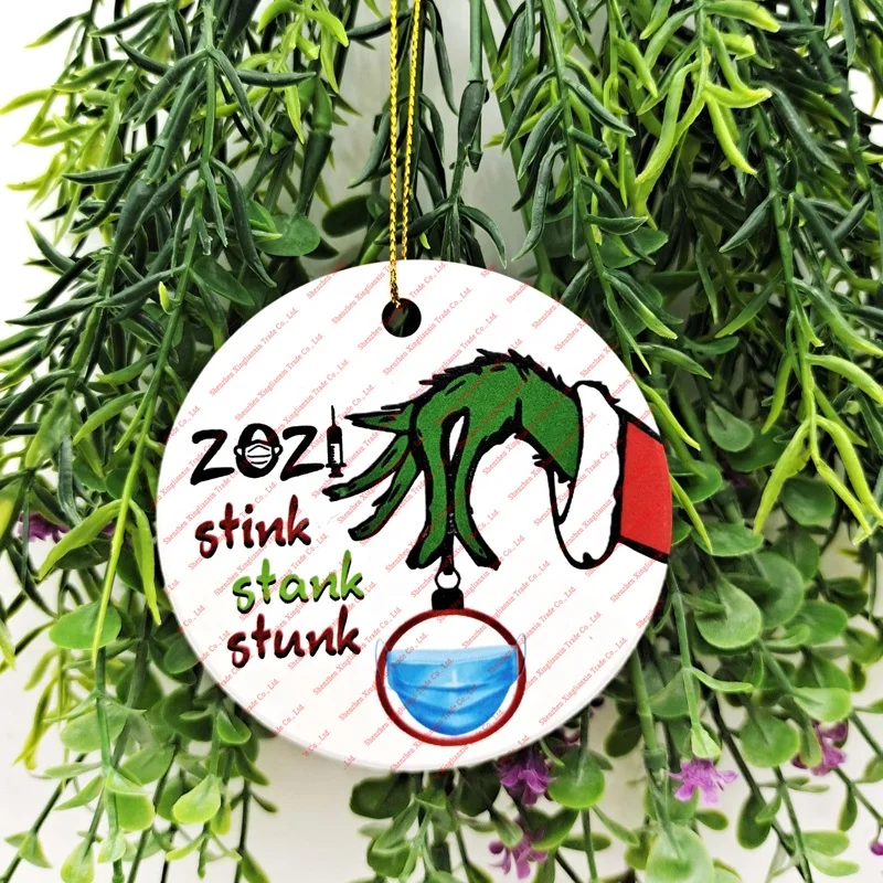 

Christmas Ornament Vaccine 2021 Christmas Decoration Supplies for Christmas Trees Baubles Indoor Outdoor Sublimation Blanks