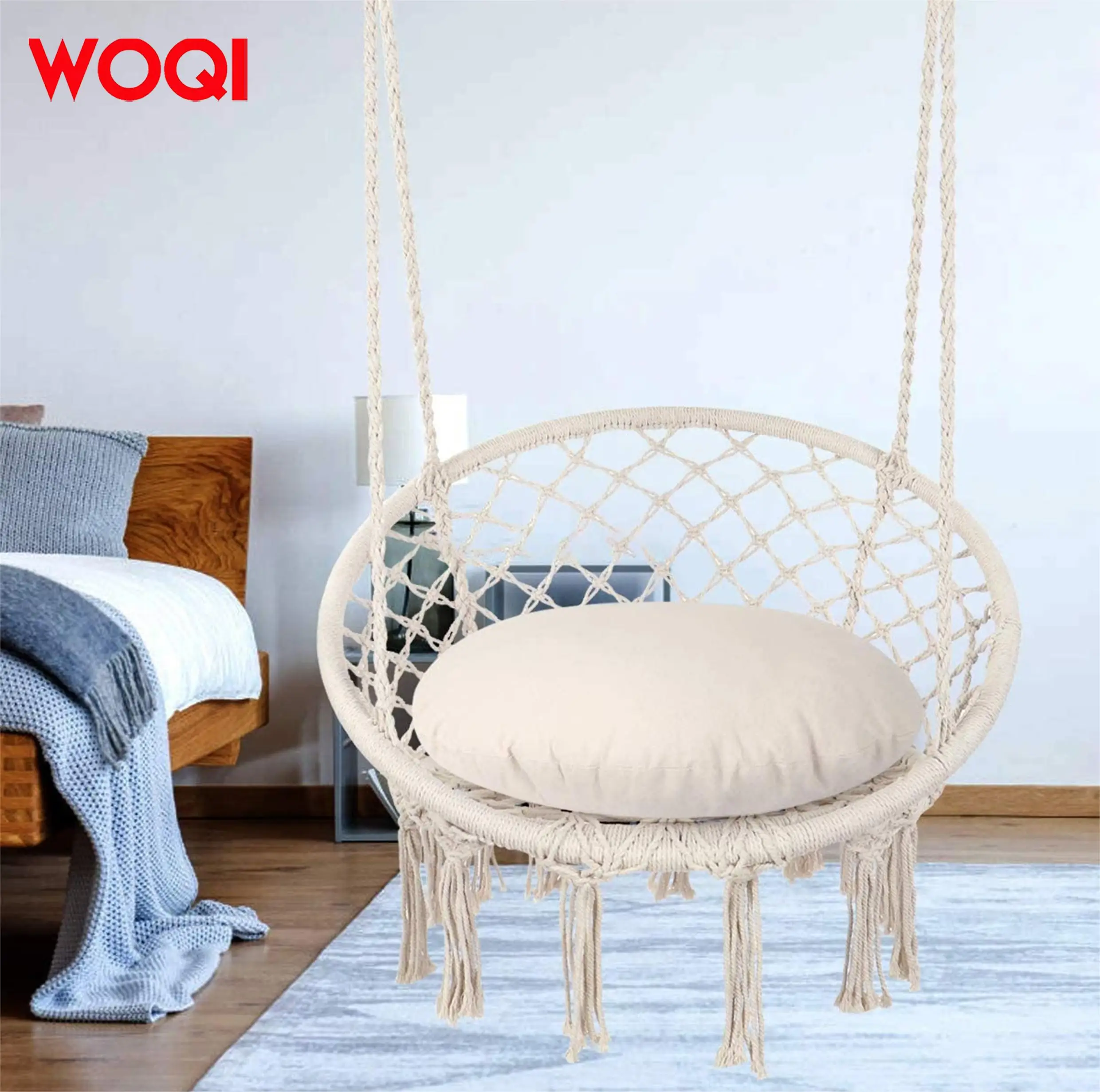 WOQI Kids and Adult Hammock Hanging Swing Chair and Seat for Bedroom and Yard