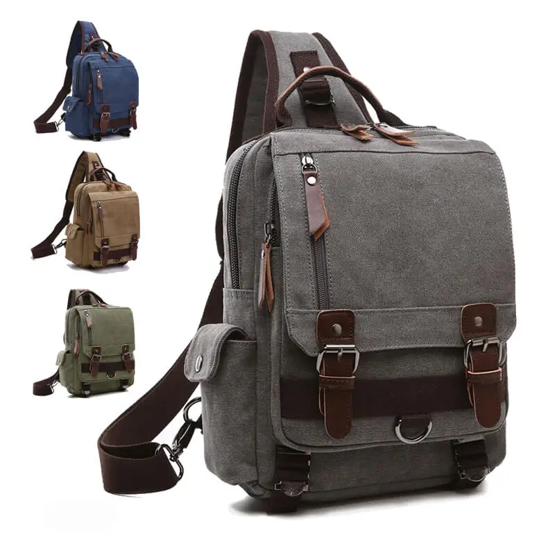 

Amazon popular Unisex's men's Rucksack Canvas Crossbody Sling Messenger Shoulder Bag travel Backpack