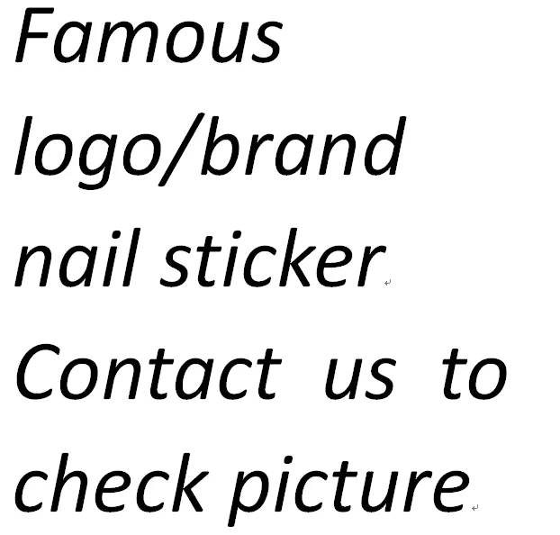 

Luxury Brand Logo 3D Nail Art Stickers High Quality Brand DIY Sticker for Nails, Colorful