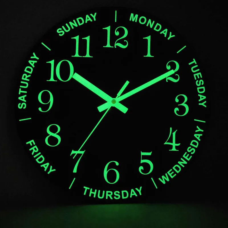 

2021 12 Inch Luminous Simple and Wooden Round Quartz Wall Clocks