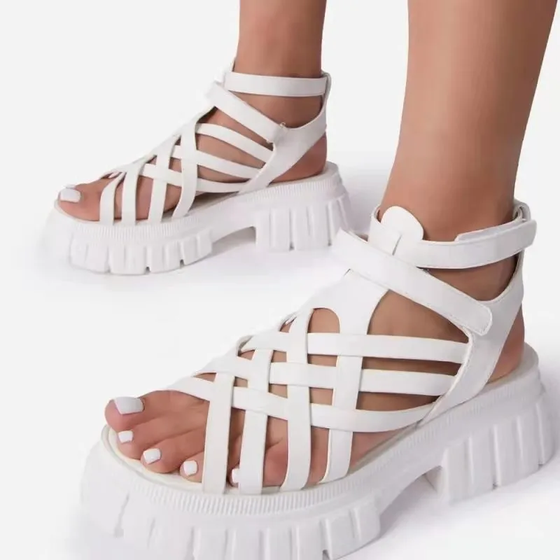 

2021 new European and American fish mouth hollow platform sandals for women