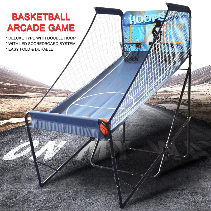 Double Shot Deluxe Indoor Basketball Hoop Arcade Game Easy Fold ...