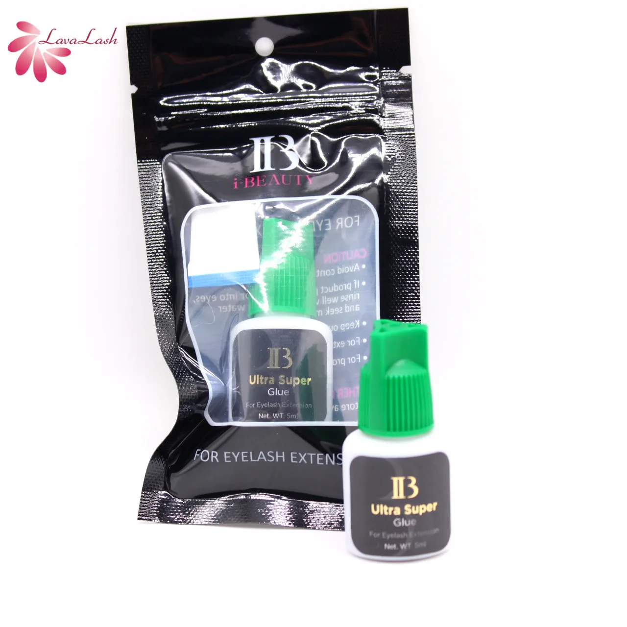 

IB i-beauty Ultra Super Glue Green Cap Fastest Glue for 5ml Eyelash Extensions Black Adhesive