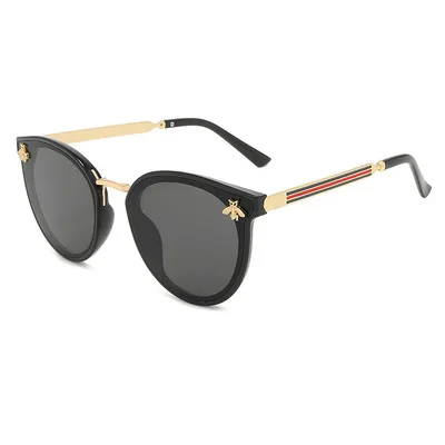 

Amazon Hot Sell New Fashion Ladies Bee Sunglasses Women Designer Glasses Men Small Retro Bee Sunglasses