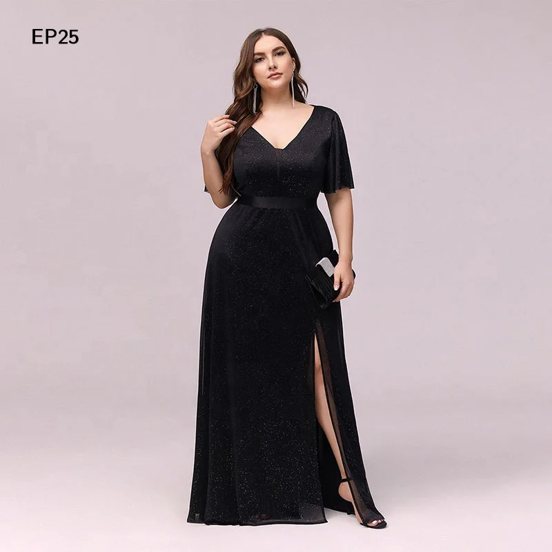 

Jancember EP25 Muslim Cheap Latest Design Formal Slit Plus Size Evening Dresses