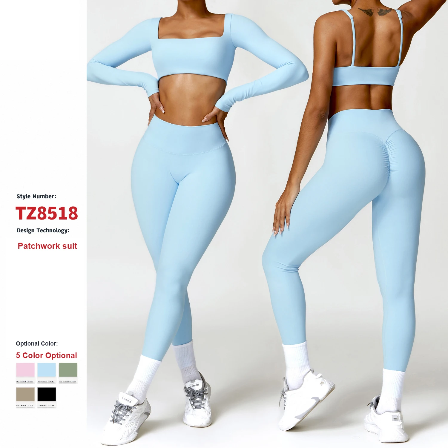 High Quality Yoga Suit Exercise Set Quick Dry Long Sleeve Tight Yoga Set Spring High Intensity Running Fitness Sports Set Women