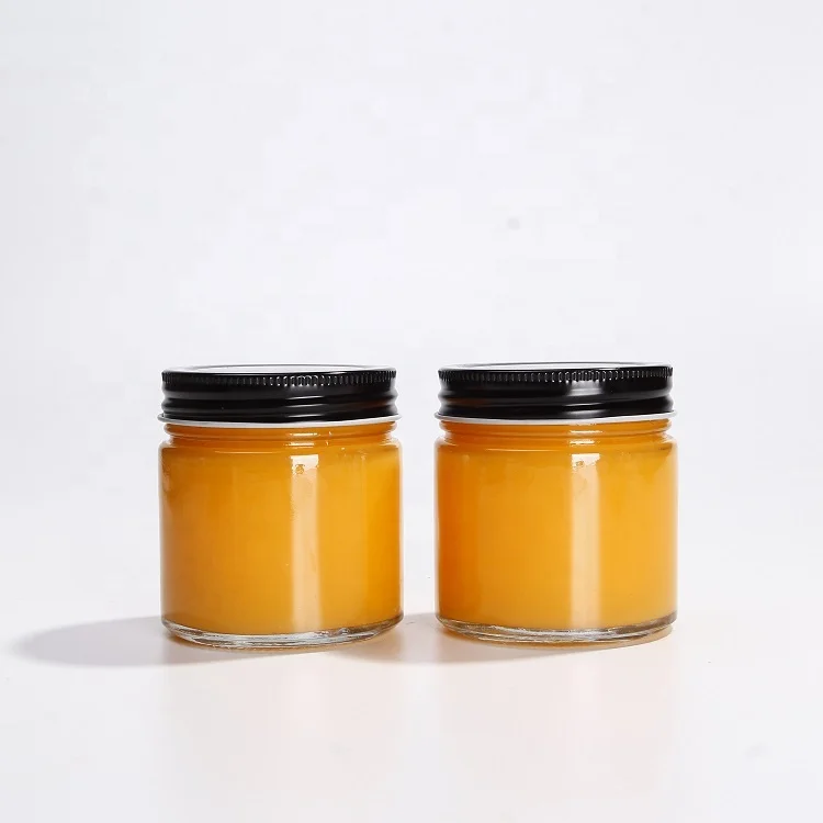 

Small 100ml 180ml Glass material body scrub packaging glass jar with metal lid, Clear, also can be customized