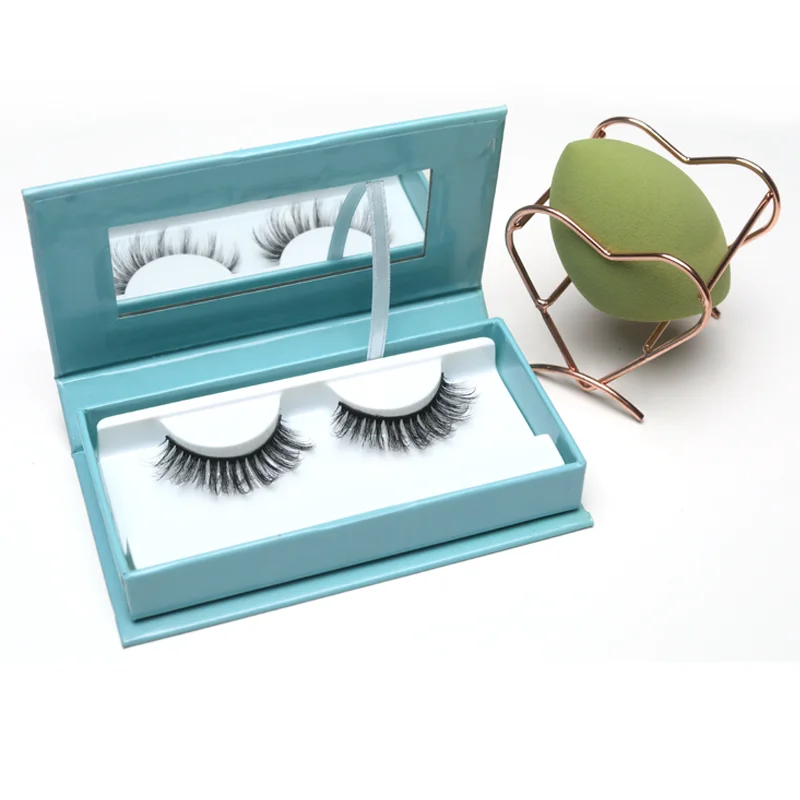 

Wholesale Custom False Eyelash Packaging Box Case Private Label Mink Eye Lashes Strip Eyelash, Natural black