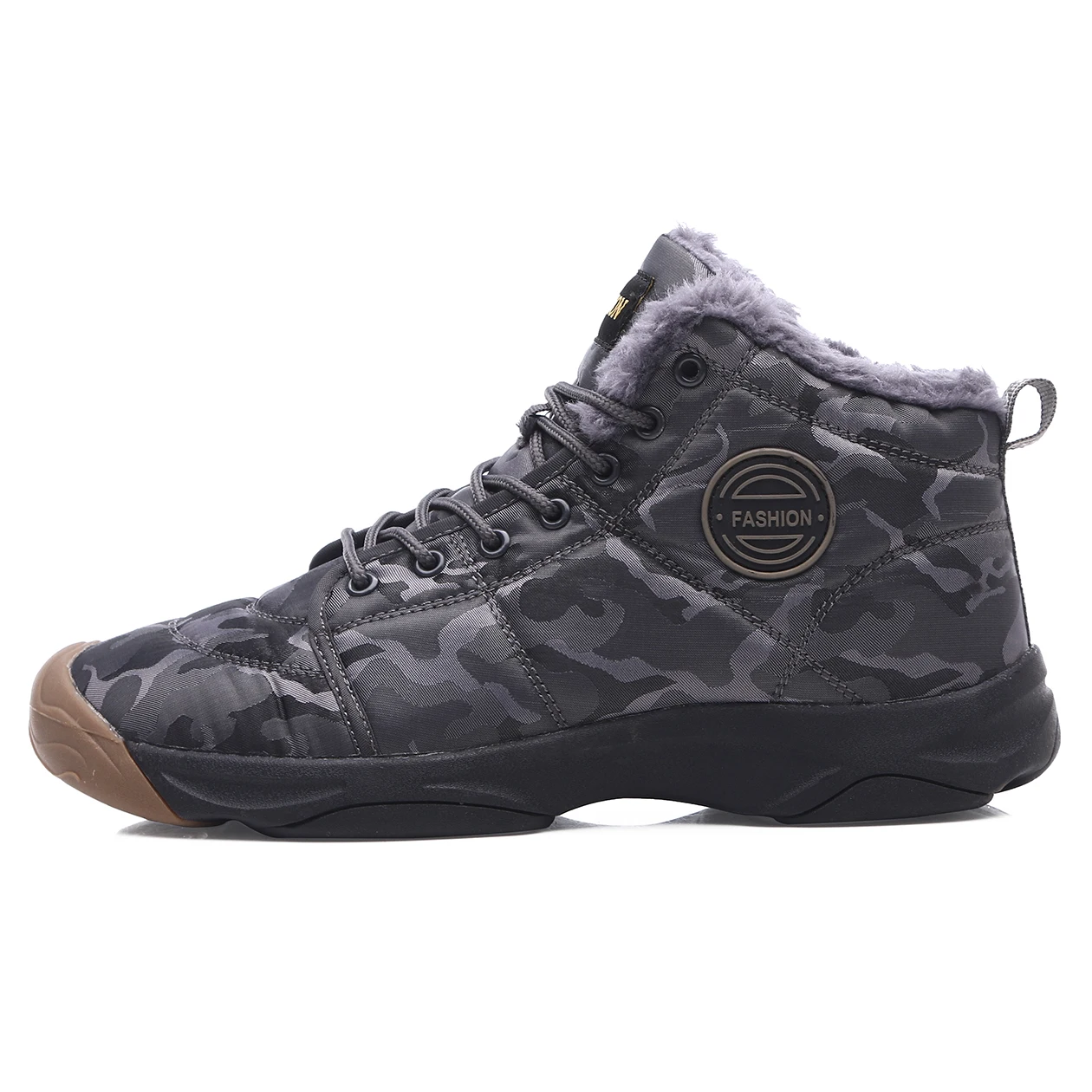 

Best popular plus velvet casual sports hiking shoes winter boots for men, Black/grey/blue
