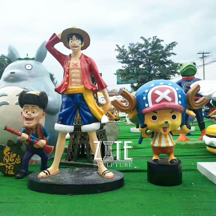 Fiberglass Japanese Anime Action Figure Sculpture Life Size Resin Luffy