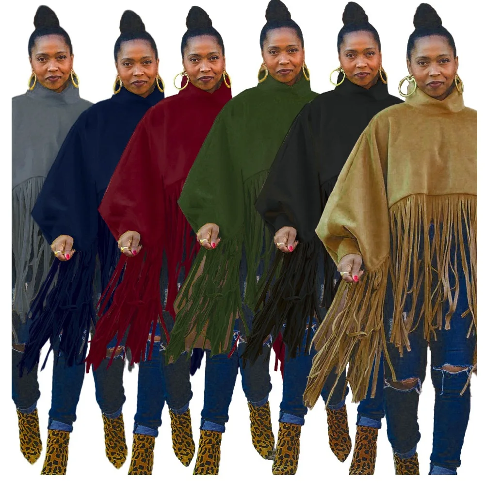 

BA510 Newest design S- 5XL 2021 hot selling stylish tassels decorated plus size women's jackets crop tops