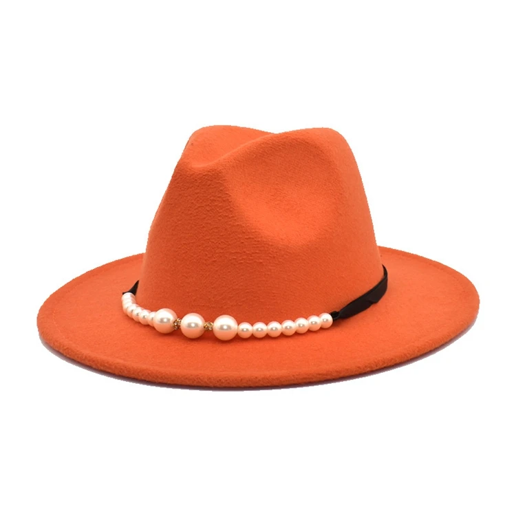 Casual Leather Pearl Ribbon Panama 