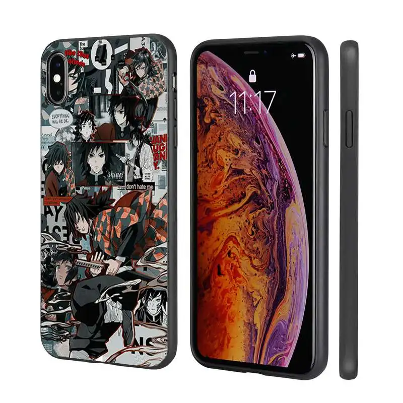 

black case phone 2020 demon slayer: kimetsu no yaiba for iphone 6,6s,7,7 plus,8 ,8 plus,x,xr,xs,xs max,11 pro,11 pro max