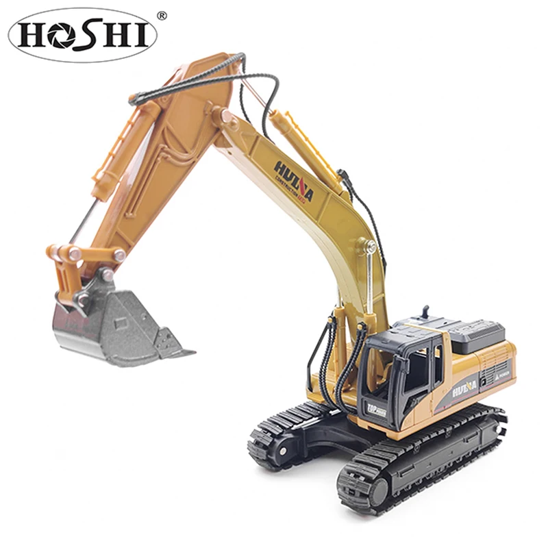 

2019 HOSHI HUINA 1710 1/50 Alloy Excavator Truck Car Die-Cast Metal Professional Engineering Construction Vehicle Model, Yellow