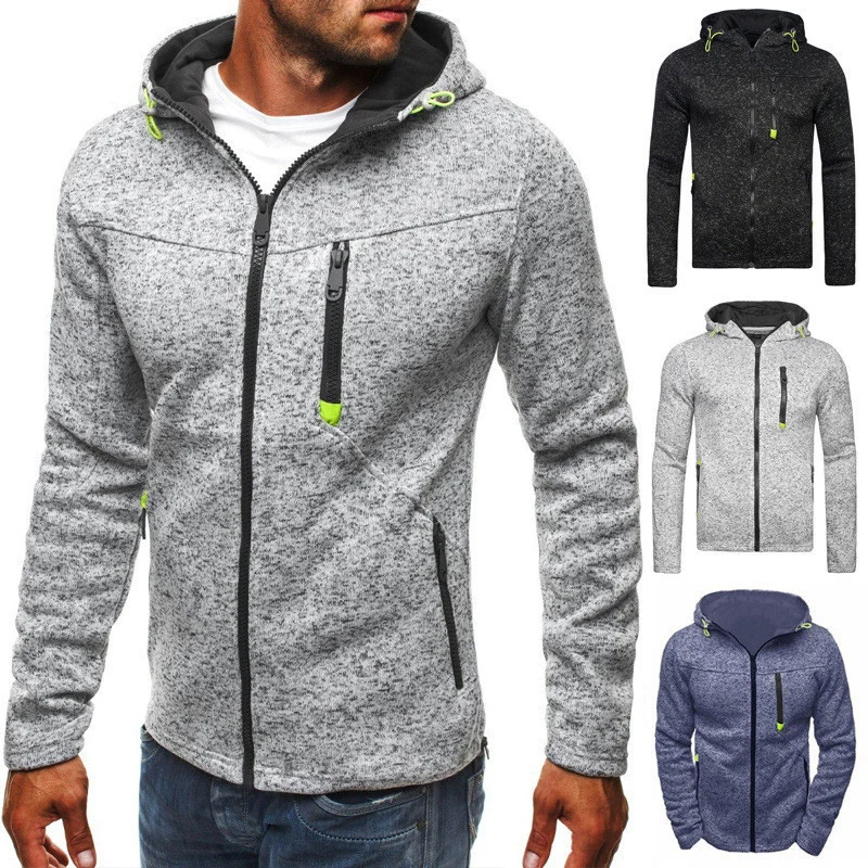 

wholesale new design Mens Hoodies Zipper Heavy weight front zipped-over Workout Winter Sweatshirt Jackets