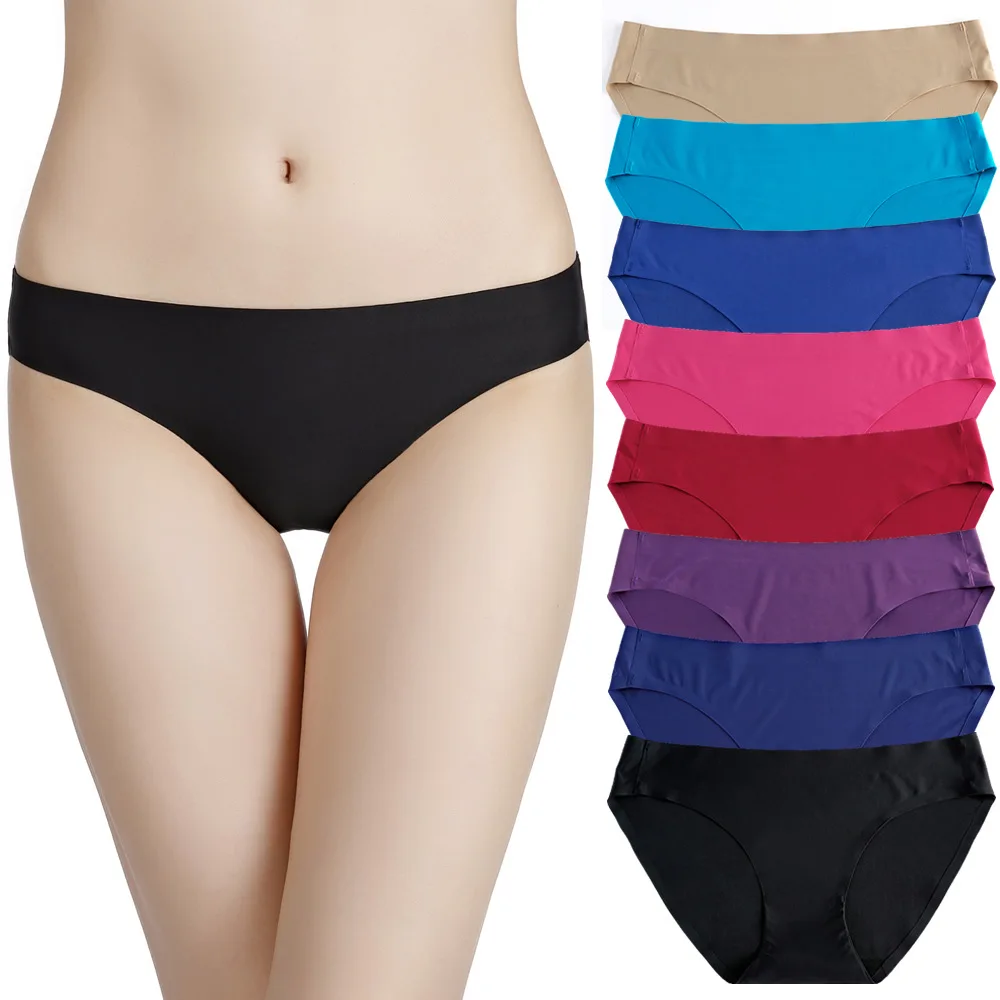 

Wholesale high elastic plus size seamless women's underwear solid color panties