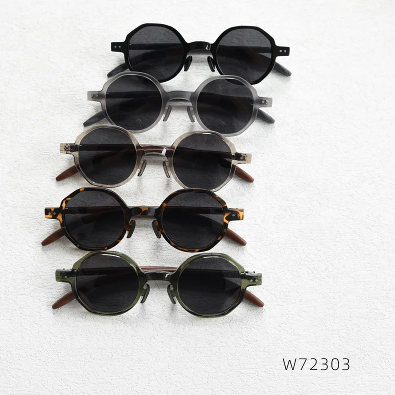 

Newest vintage TR90 trendy polarized sunglasses 2023 personality polygonal wood grain sun glasses for men women