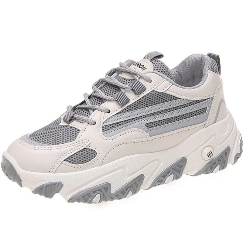 

Dropshipping Custom Logo Breathable Women's Mesh Running Sneakers 2021 Lightweight Flat Shoes Ladies Trainers Footwear