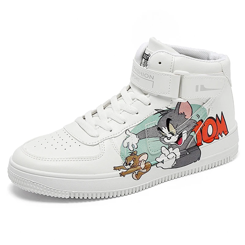 

5D Printing OEM LOGO Other Trendy Sneakers High Top Leather Breathable Unisex Casual Shoes Skateboard Sports Shoes