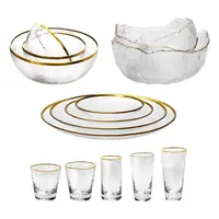 

Dinning Glass Cup Tableware Glass Mixing Bowl Salad Bowl Charger Glass Plate