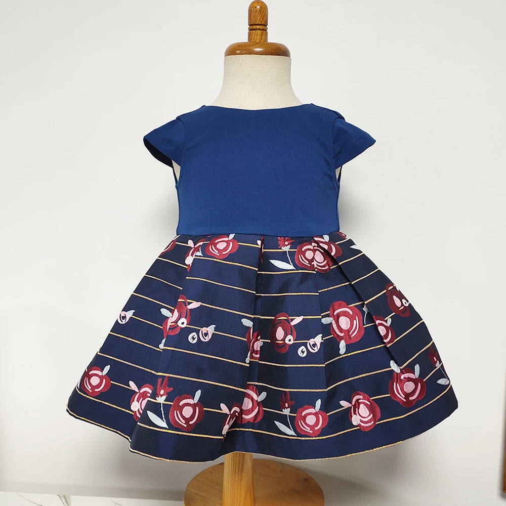 

Children's dress short sleeves knit flower summer dress baby girl dress, Picture shows