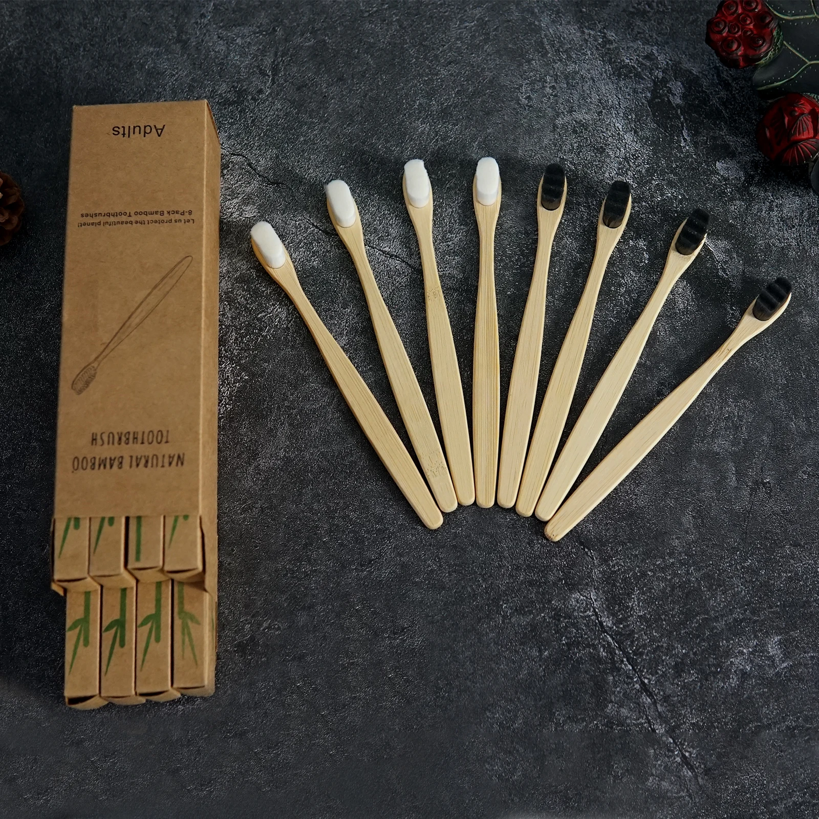 

CE approved eco-friencley engraving logo bamboo bristles toothbrush