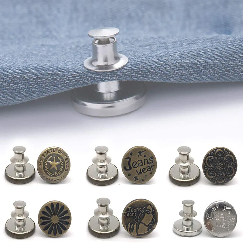 

amazon amazon High quality classic accessories and rivets custom logo denim metal stud jeans buttons/button for clothing, Customized