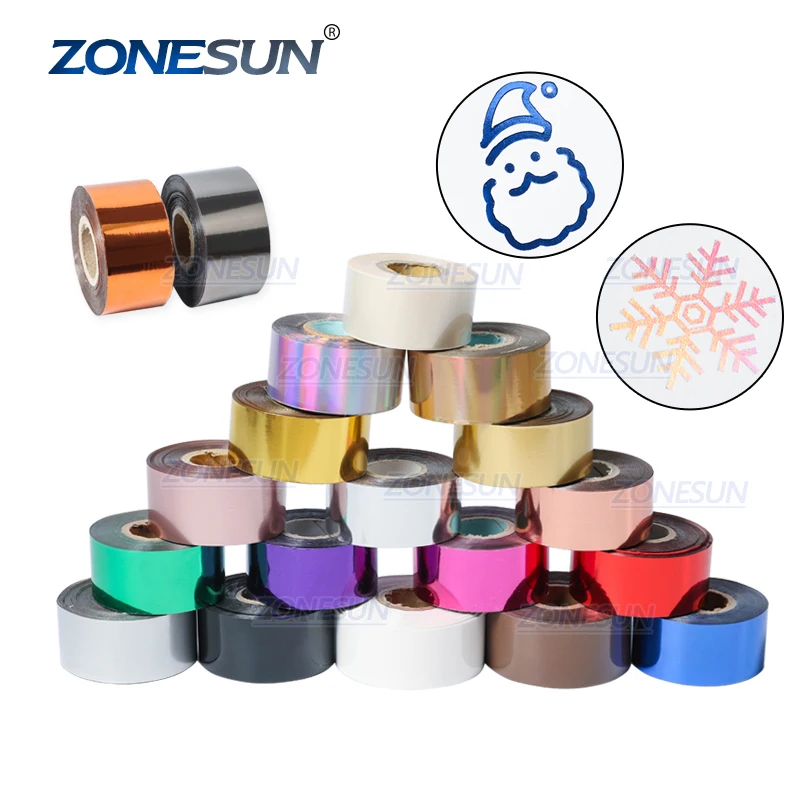 

ZONESUN 4CM Rolls Gold Silver Hot Foil Stamping Paper Craft Paper Imitation Copper Foil Paper For Heat Press Transfer Machine