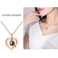 

2020 Trending Jewelry Heart Pendant Necklace 100 Languages I LOVE YOU The Memory Of Life Necklace For Lover