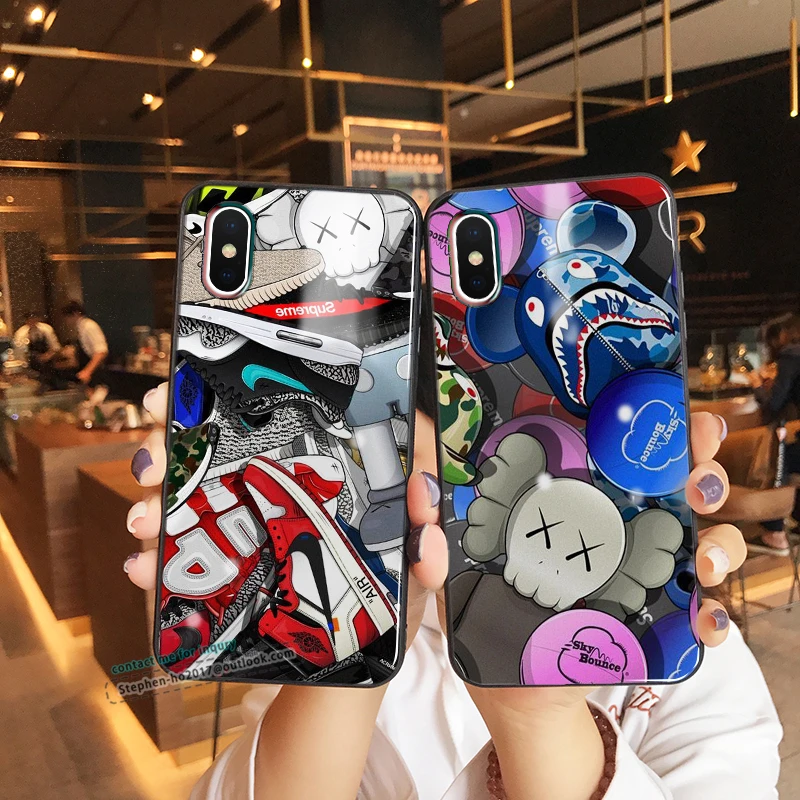 

cases for iphone 12 11 pro max mini se xs max xr 7 8 plus cartoon fashion figure design protective glass case