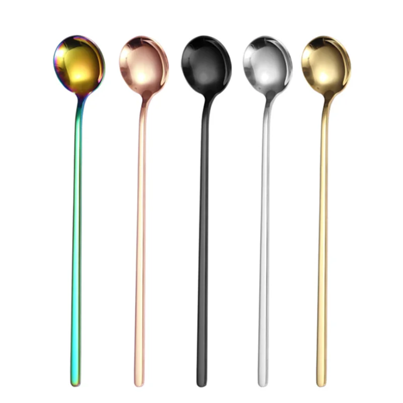 

Stainless Steel 18/10 Gold Shiny Spoon Baby Ice Cream Tea Coffee Spoon, Rose gold ,silver,black,gold,rainbow