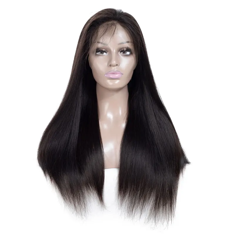 

Virgin Hair Wigs Human Hair Wholesale Raw Unprocessed Virgin Brazilian Hair Front Lace Wigs For Black Women, Natural black/natural brown,shine color in the sun