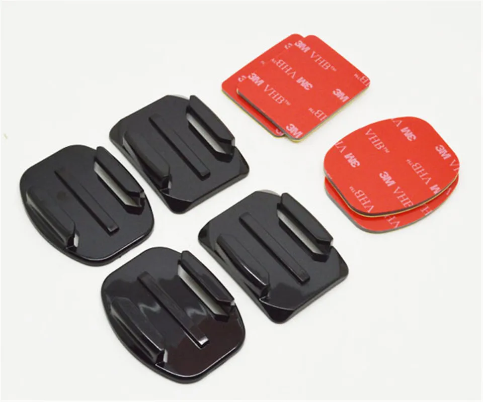 

Go Pro Kits 2x Flat 2x Curved Mounts 4x 3M Adhesive pads for GoPro Hero 5 4 3 2 SJCAM SJ4000 SJ5000 SJ5000x EKEN H9 Xiaomi Yi, Black