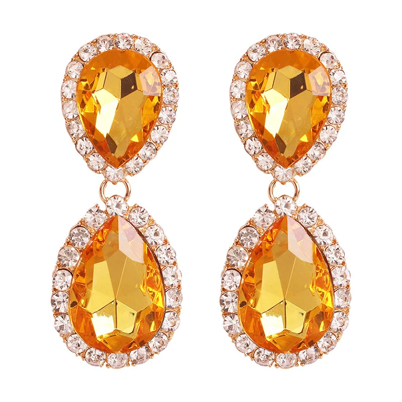 

Fashion ZA Crystal Big Water Drop Earrings For Women Trendy Statement Rhinestone Dangle Earrings 2019 (KER452), Same as the picture