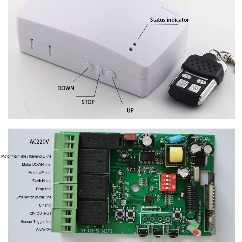 

433M 220V /110V Tubular Motor Receiver Controller for Electric Rolling Shutter/Garage Doors YET845-WFR