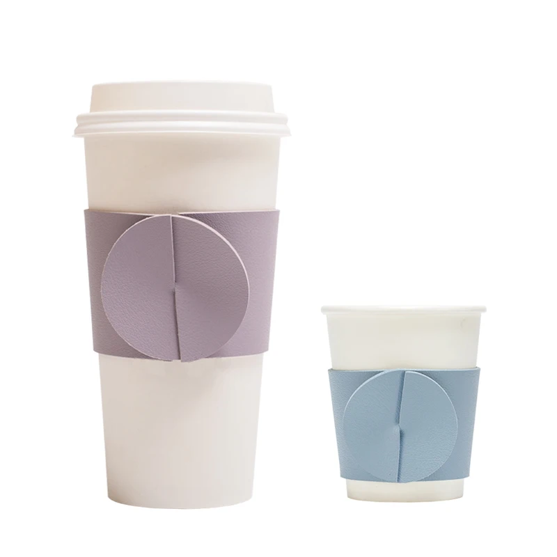 

Custom Leather coffee cup sleeve holder reusbale leather coffee cup holder leather, Black, tan