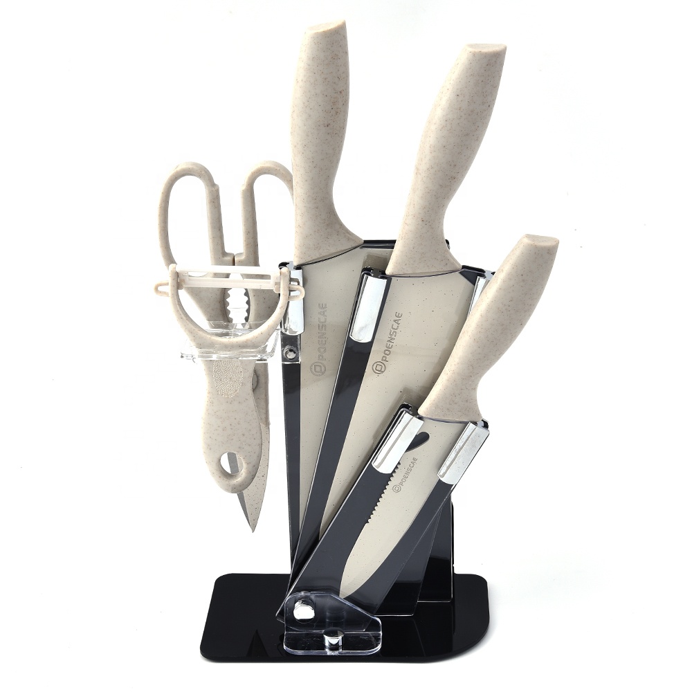 
Hot Sale Ceramics Fruit Knife Set For Kitchen With Cutting Board Multi-purpose Knife and Scissors Tools Sets 