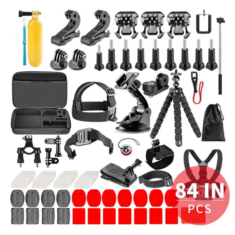 

84 in 1 accessories kit wholesale Mounting Action Camera Gopro Diving Accessories For Go Pro 4 Hero 7 Black, Black,welcome oem/odm
