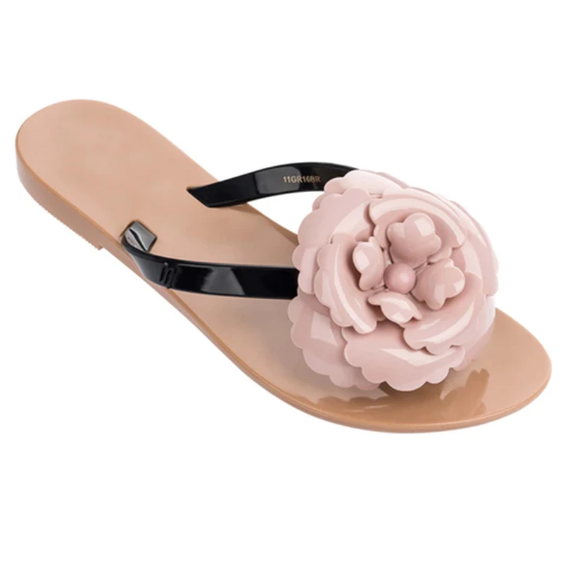 

2021 Classic Ladies Melissa Style Mel Harmonic Flower Flip Flop Shoes Outdoor Casual Beach Cheap Women Jelly Flip Flops Slipper