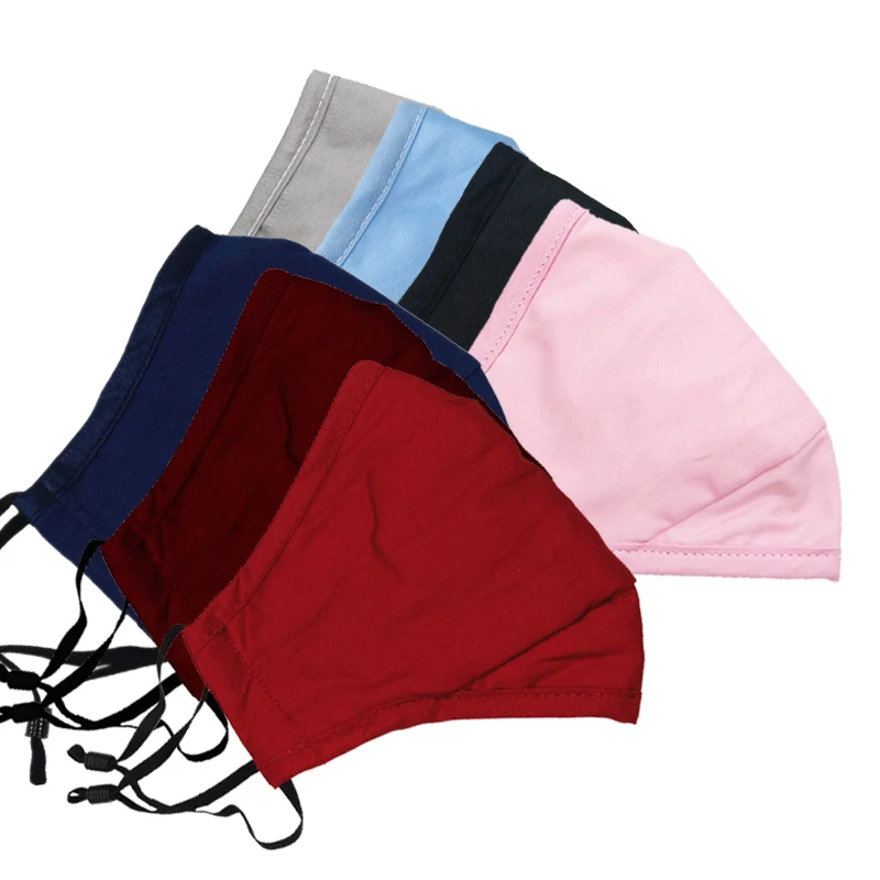 
Low MOQ daily life reusable PM2.5 dust 2 layer 100% cotton visible mouth face cover with filter new 